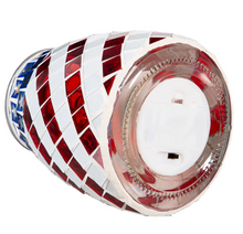 Patriotic Mosaic LED Glass Table Décor