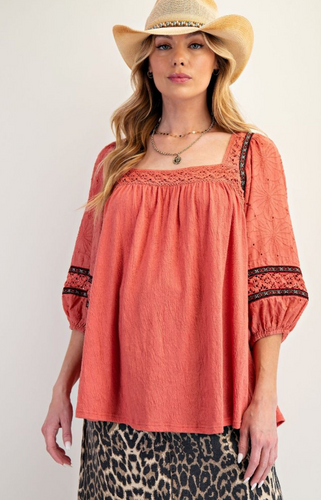 Eyelet Laced Knit Tunic