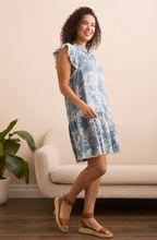 Tencel Floral Print Button-Front Dress