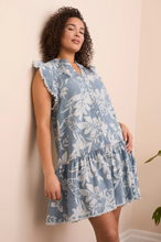 Tencel Floral Print Button-Front Dress