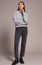 Audrey Boundless Stretch Denim Straight Leg Crop Jean (Charcoal)