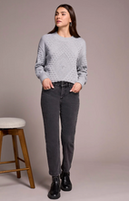 Audrey Boundless Stretch Denim Straight Leg Crop Jean (Charcoal)