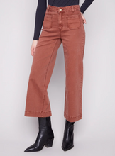 Patch Pocket Flare Twill Pants - Sepia