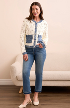 Mixed Media Crochet Jacket w/ Denim Detail