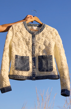 Mixed Media Crochet Jacket w/ Denim Detail