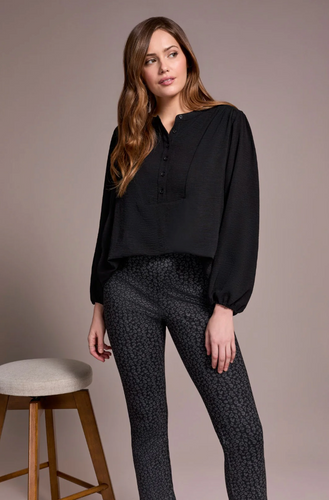 Airflow Long Sleeve Mandarin Collar Blouse