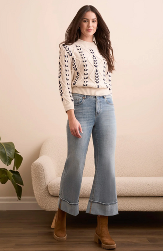 Brooke Cuffed Palazzo Jeans