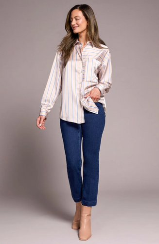 Printed Satin Collared Shirt