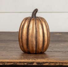 7.5" Gold Tall Pumpkin
