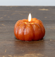 3" Orange 3D Flame Short Pumpkin Candle