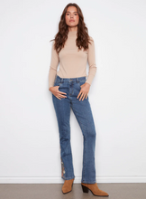 Bootcut Jeans With Floral Embroidery - Medium Blue