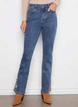 Bootcut Jeans With Floral Embroidery - Medium Blue