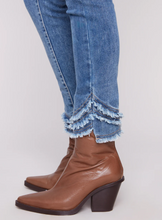 Frayed Hem Denim Pants - Medium Blue