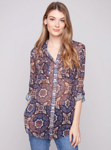 Printed Button-Up Blouse - Medallion