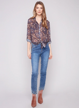 Printed Button-Up Blouse - Medallion