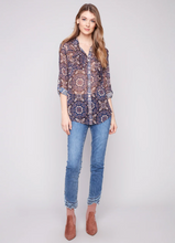 Printed Button-Up Blouse - Medallion
