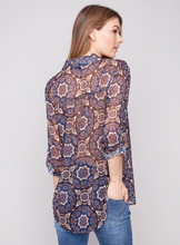 Printed Button-Up Blouse - Medallion