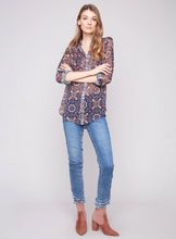Printed Button-Up Blouse - Medallion