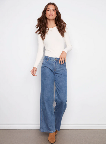 Wide Leg Stretch Jeans