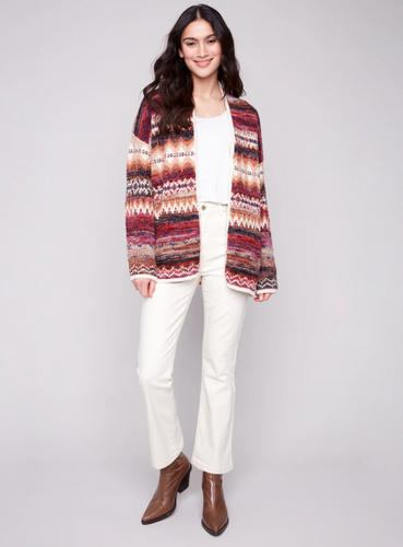 Space Dye Jacquard Cardigan