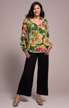 Floral Textured Woven Blouse w/ Tie