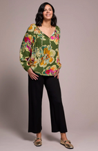 Floral Textured Woven Blouse w/ Tie