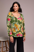 Floral Textured Woven Blouse w/ Tie