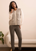 Cozy Sleeveless Knit Vest w/ Hidden Buttons
