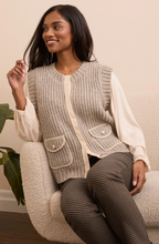 Cozy Sleeveless Knit Vest w/ Hidden Buttons