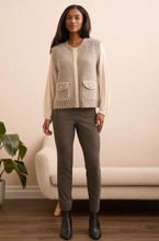 Cozy Sleeveless Knit Vest w/ Hidden Buttons
