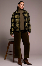 Textured Plaid Lined Button-Front Jacket