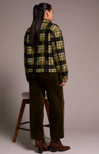 Textured Plaid Lined Button-Front Jacket