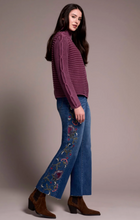 Vintage Washed Cable Knit Mock Neck Sweater