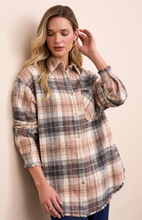 Plaid Flannel Fringed-Hem Shirt