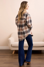 Plaid Flannel Fringed-Hem Shirt