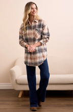 Plaid Flannel Fringed-Hem Shirt