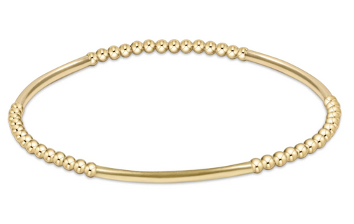 Bliss Bar Gold Pattern 2.5mm Bead Bracelet - Gold