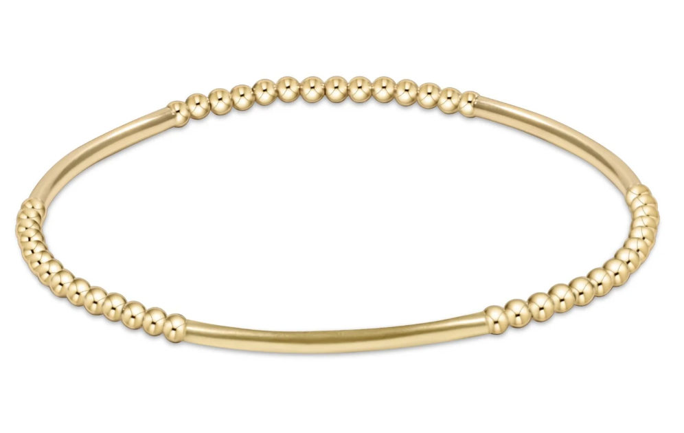 Bliss Bar Gold Pattern 2.5mm Bead Bracelet - Gold