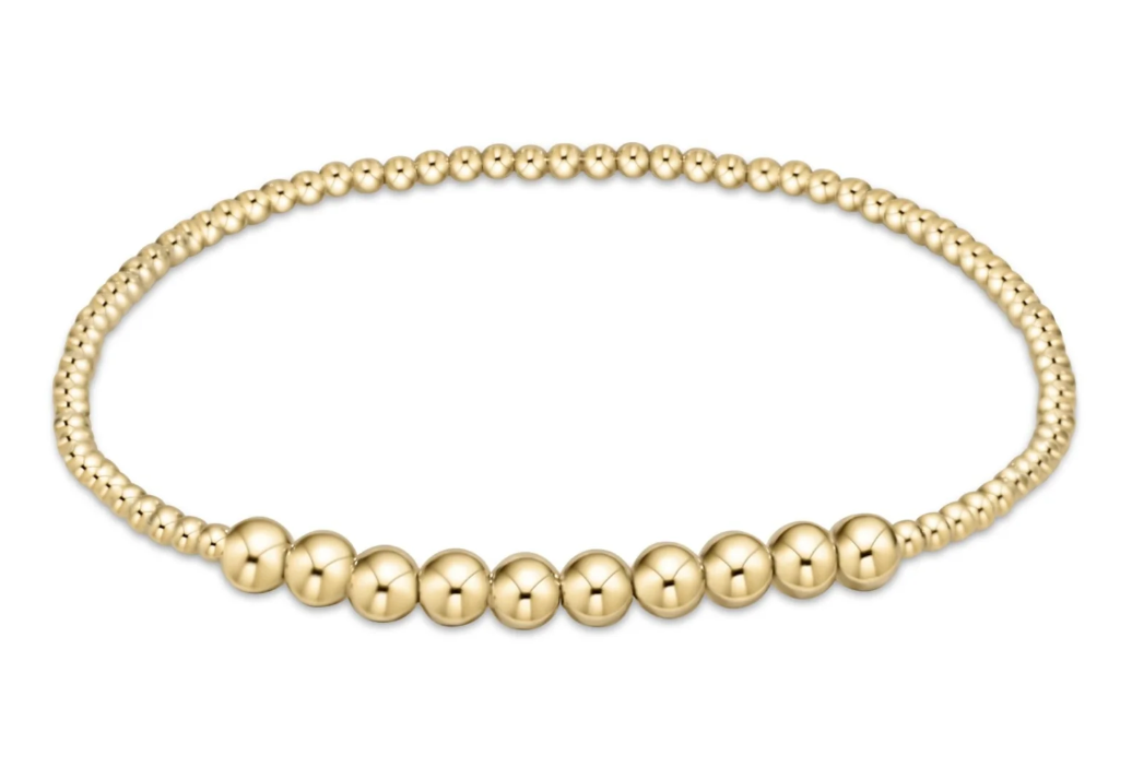 Classic Gold Beaded Bliss 2mm Bead Bracelet- 4mm Gold