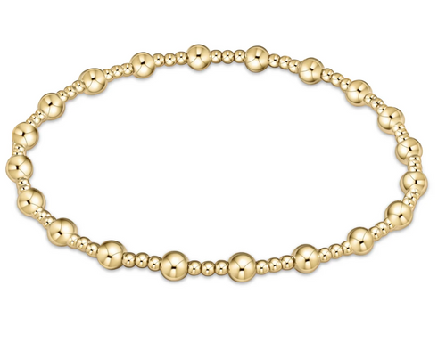 Classic Sincerity Pattern 4mm Bead Bracelet - Gold