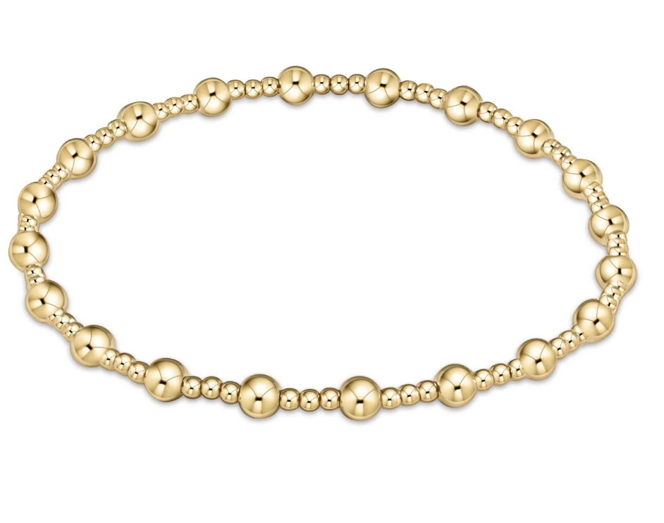 Classic Sincerity Pattern 4mm Bead Bracelet - Gold