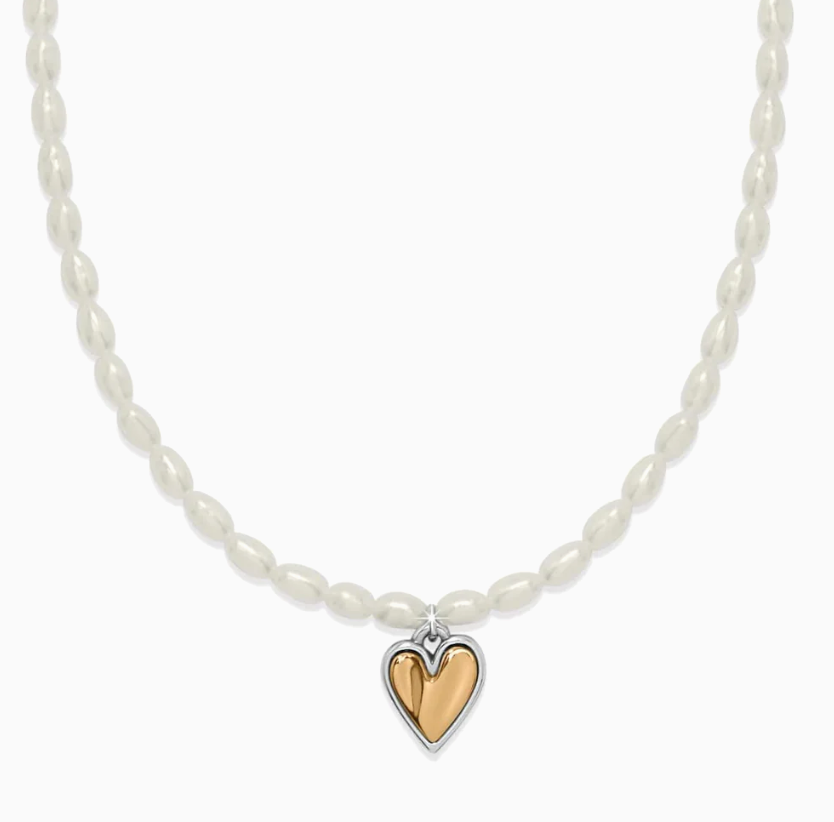 Cascade Embrace Pearl Heart Necklace