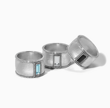 Pretty Tough Gem Wide Band Ring (Aqua)