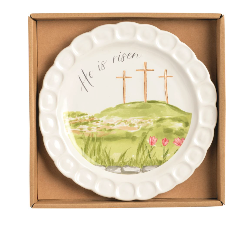 He is Risen Cross Plate