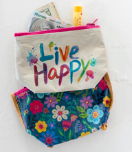 Small Recycled Reversible Zipper Pouch