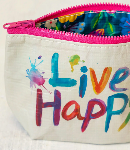 Small Recycled Reversible Zipper Pouch