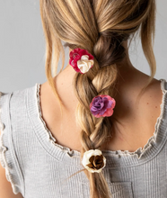 Mini Fabric Flower Hair Clips, Set of 3