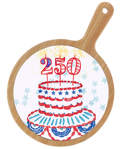 Wood & Ceramic Patriotic Cheeseboard