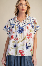 Meadow Bloom Trim Blouse