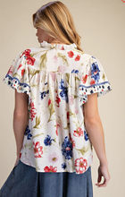 Meadow Bloom Trim Blouse